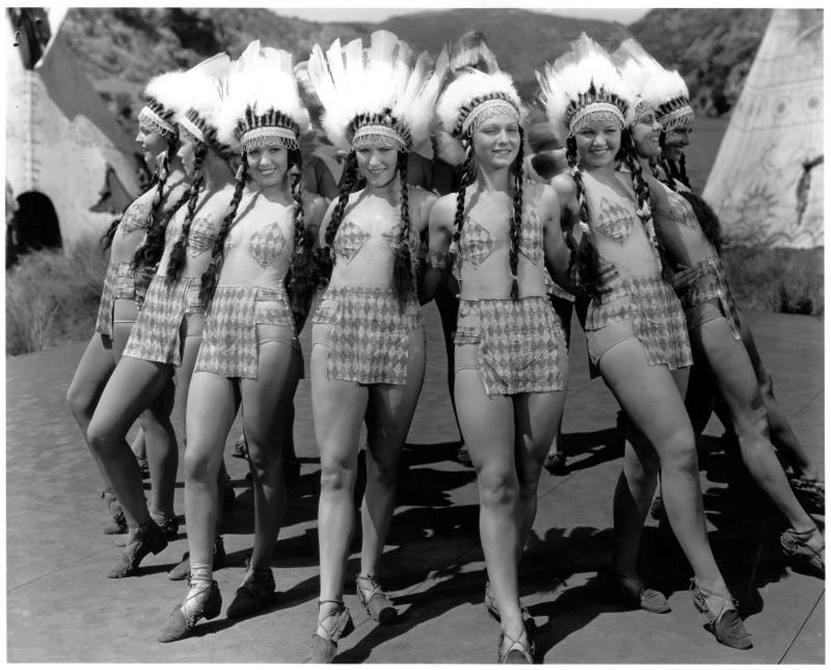 A bevy of Indian babes from the 1934 Vitaphone Technicolor short, WHAT, NO MEN?