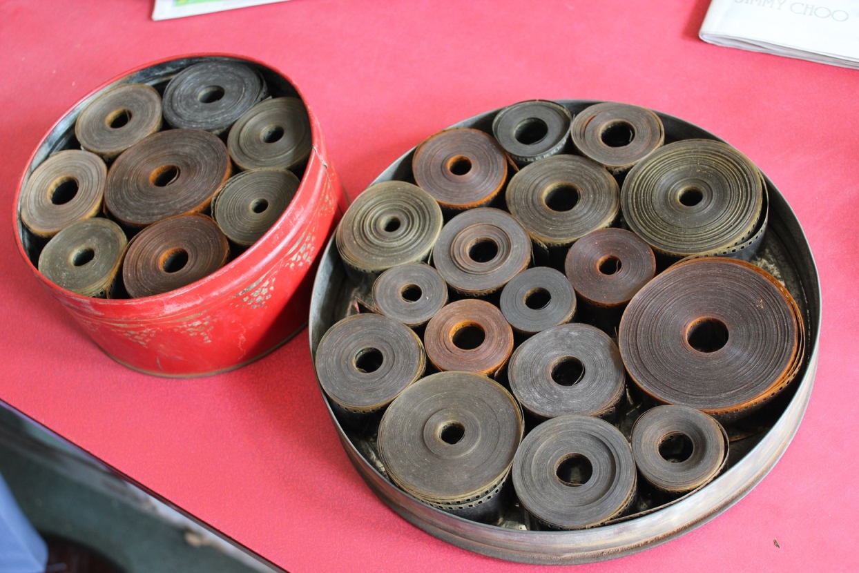 Spools of found nitrate film